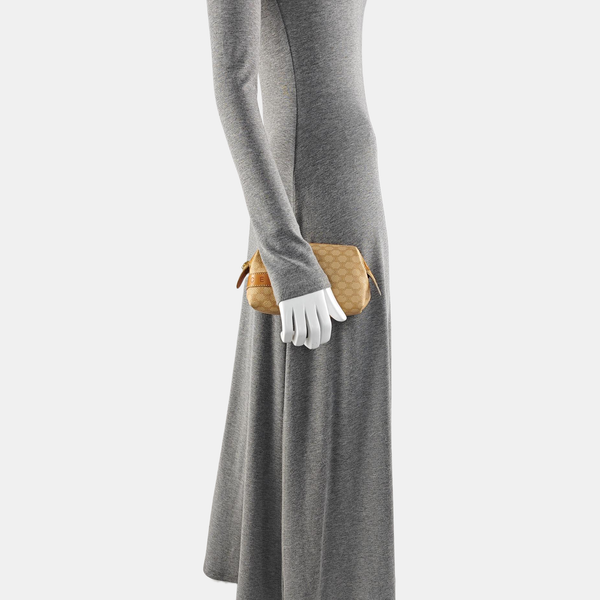 Coated Canvas Clutch Brown