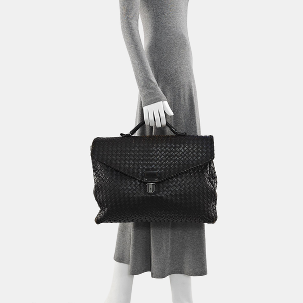 Calfskin Top Handle Bag Brown