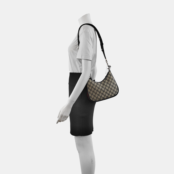 Attache Small Monogram Coated Canvas Beige