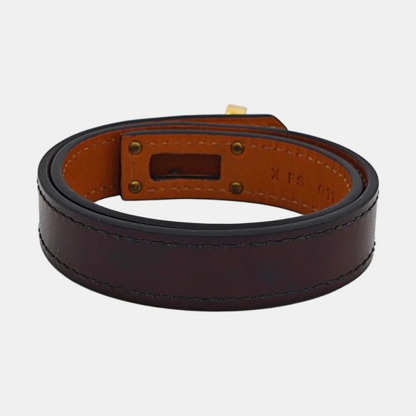Kelly Leather Black Bangle