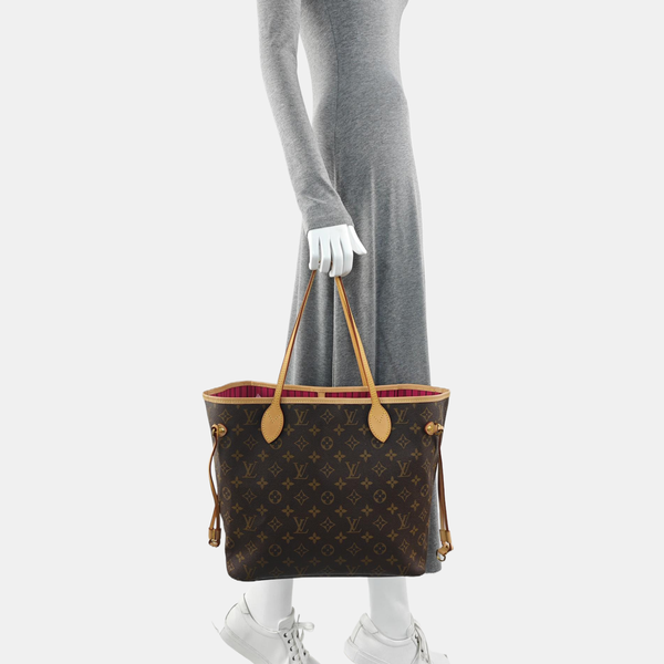 NEVERFULL MM Monogram Coated Canvas Brown