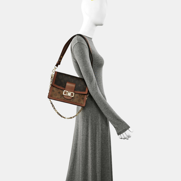 DAUPHINE MM Monogram Coated Canvas Brown