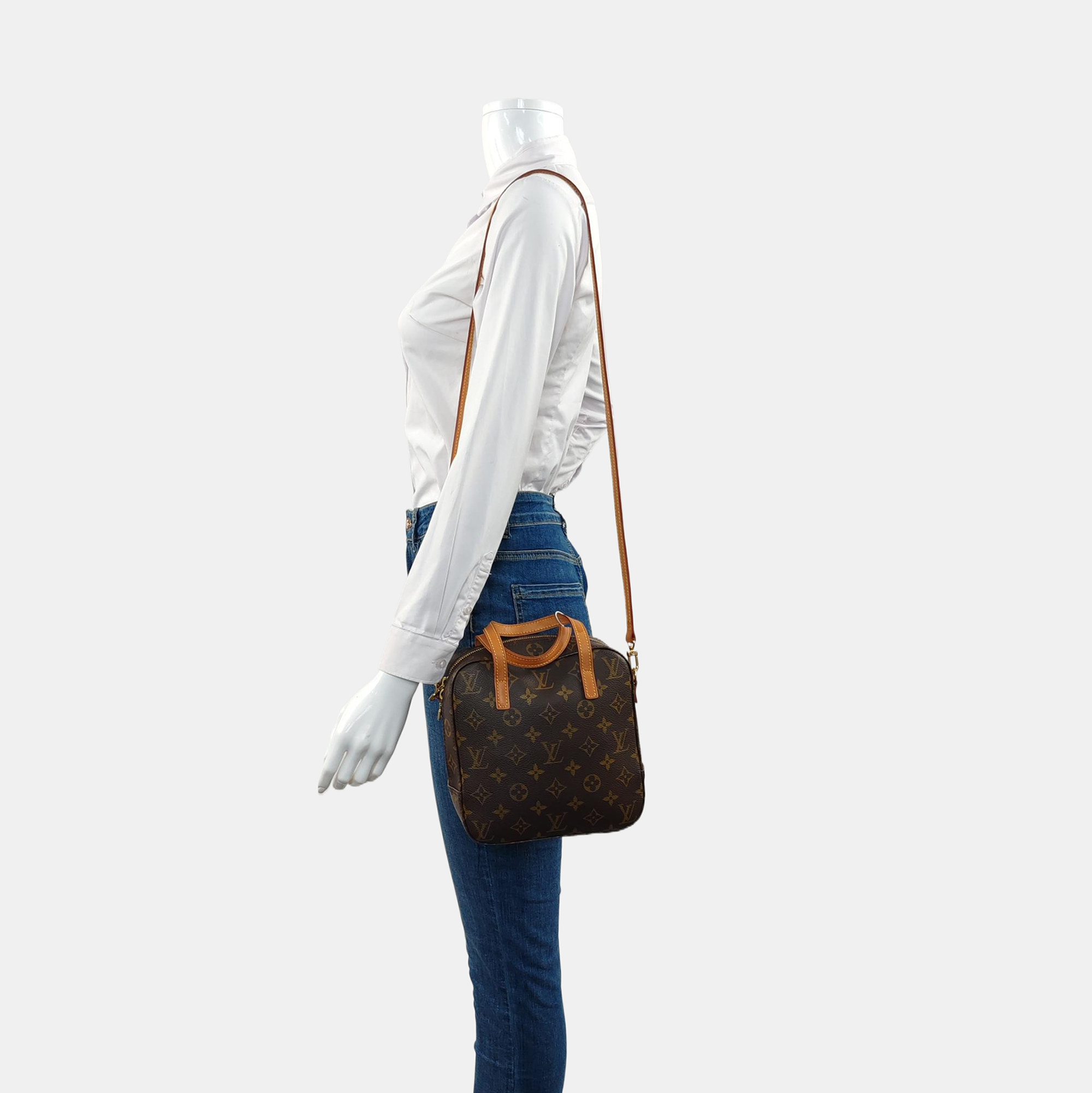 SPONTINI Monogram Coated Canvas Brown