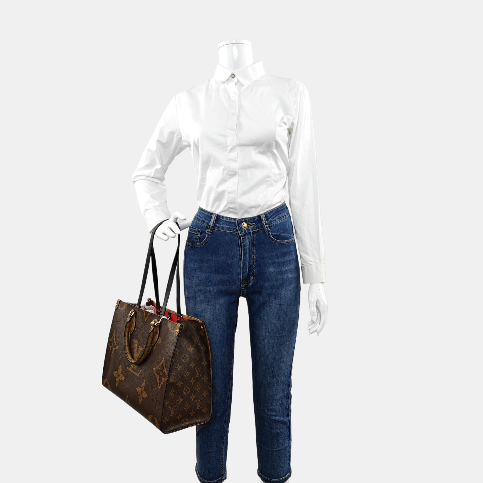 ONTHEGO MM Monogram Coated Canvas Brown