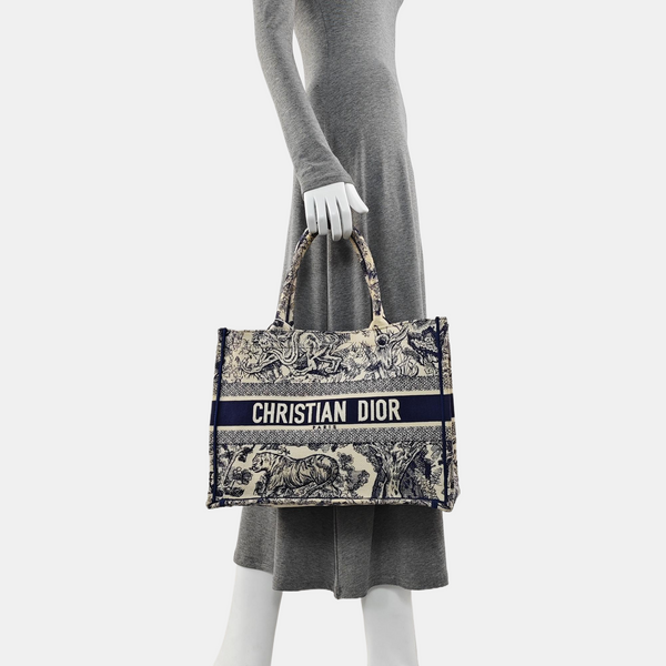 Authenticated pre-owned  Book Tote Medium Canvas Blue - Tote Bag at Looply