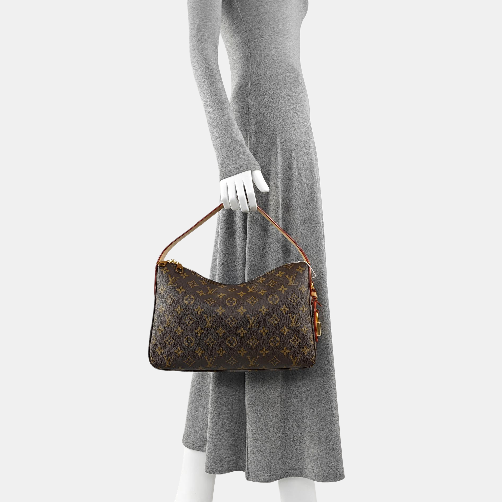 Monogram Coated Canvas Shoulder Bag Brown