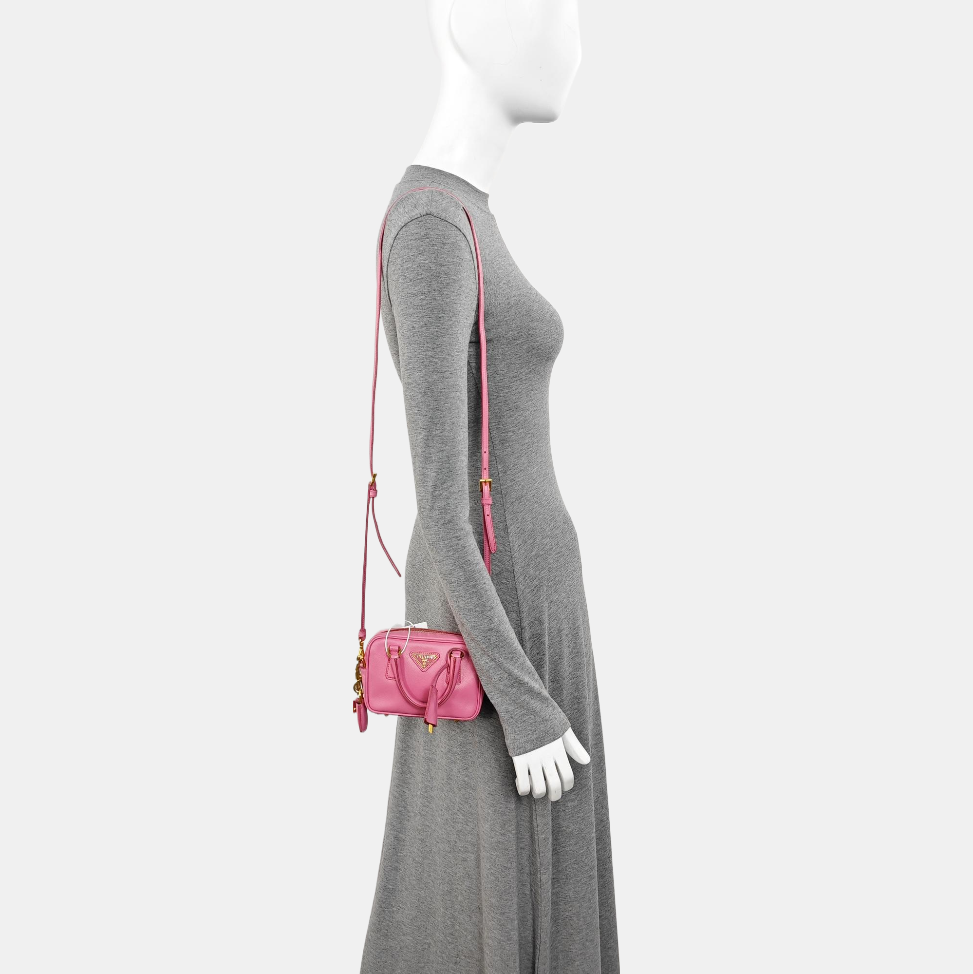 Saffiano Calfskin Shoulder Bag Pink