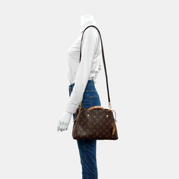 MONTAIGNE BB Monogram Coated Canvas Brown