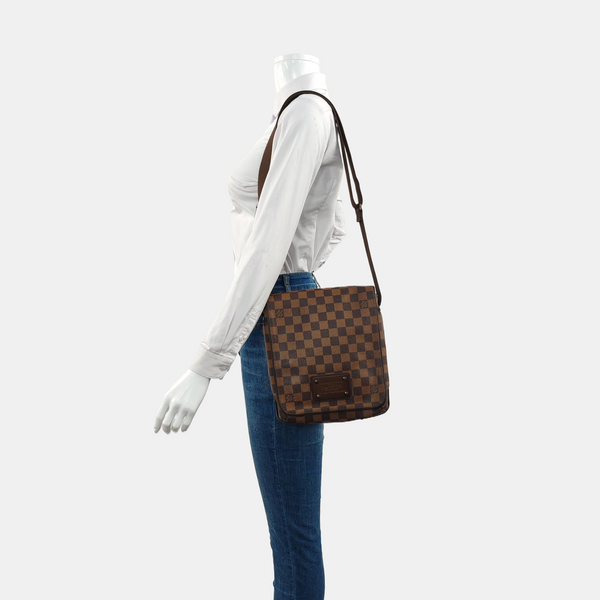 BROOKLYN PM Damier Ebene Coated Canvas Brown