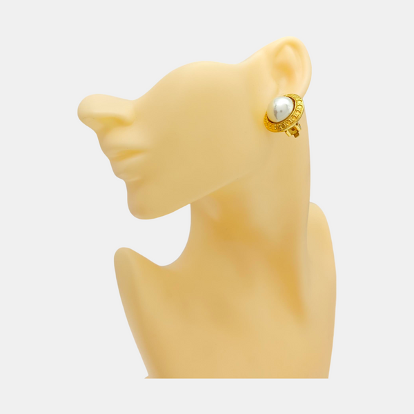Faux Pearl White Clip On Earrings