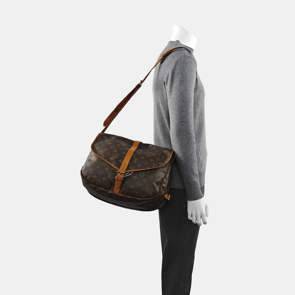 SAUMUR 35 Monogram Coated Canvas Brown