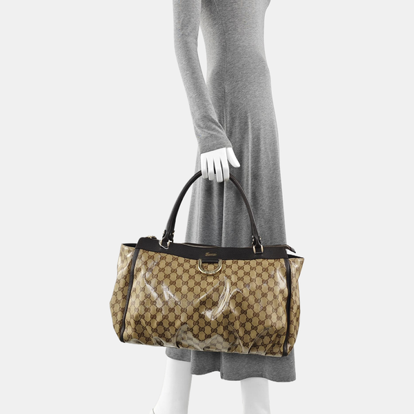 D Gold Monogram Coated Canvas Brown
