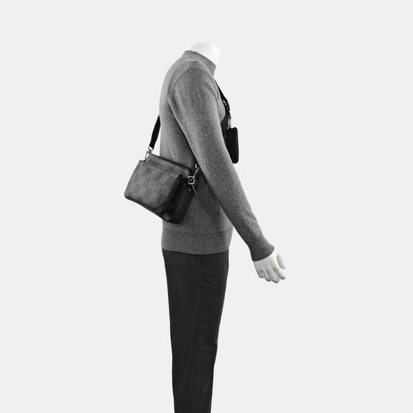 TRIO Damier Graphite Coated Canvas Gray