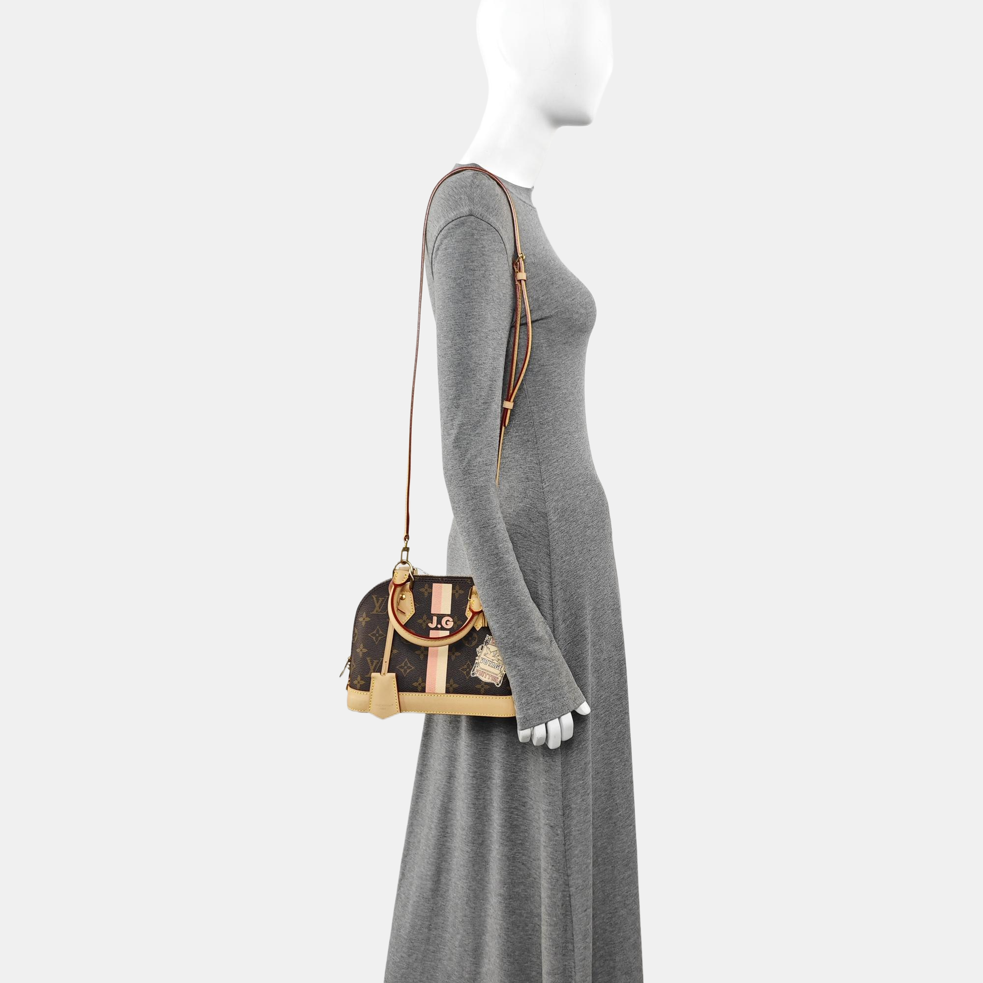ALMA BB Monogram Coated Canvas Brown