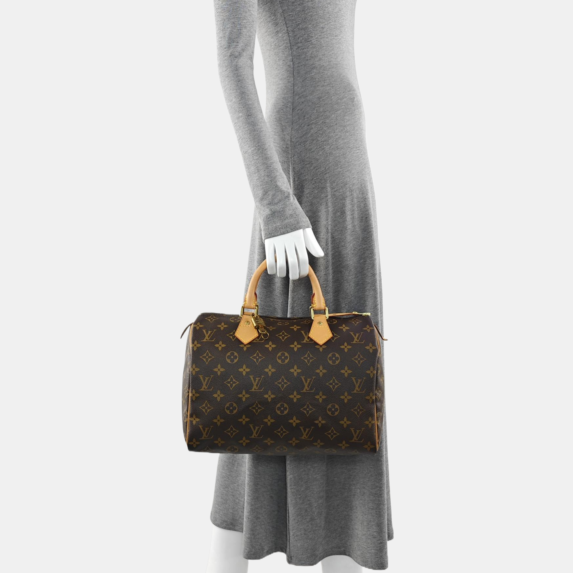 SPEEDY 30 Monogram Coated Canvas Brown