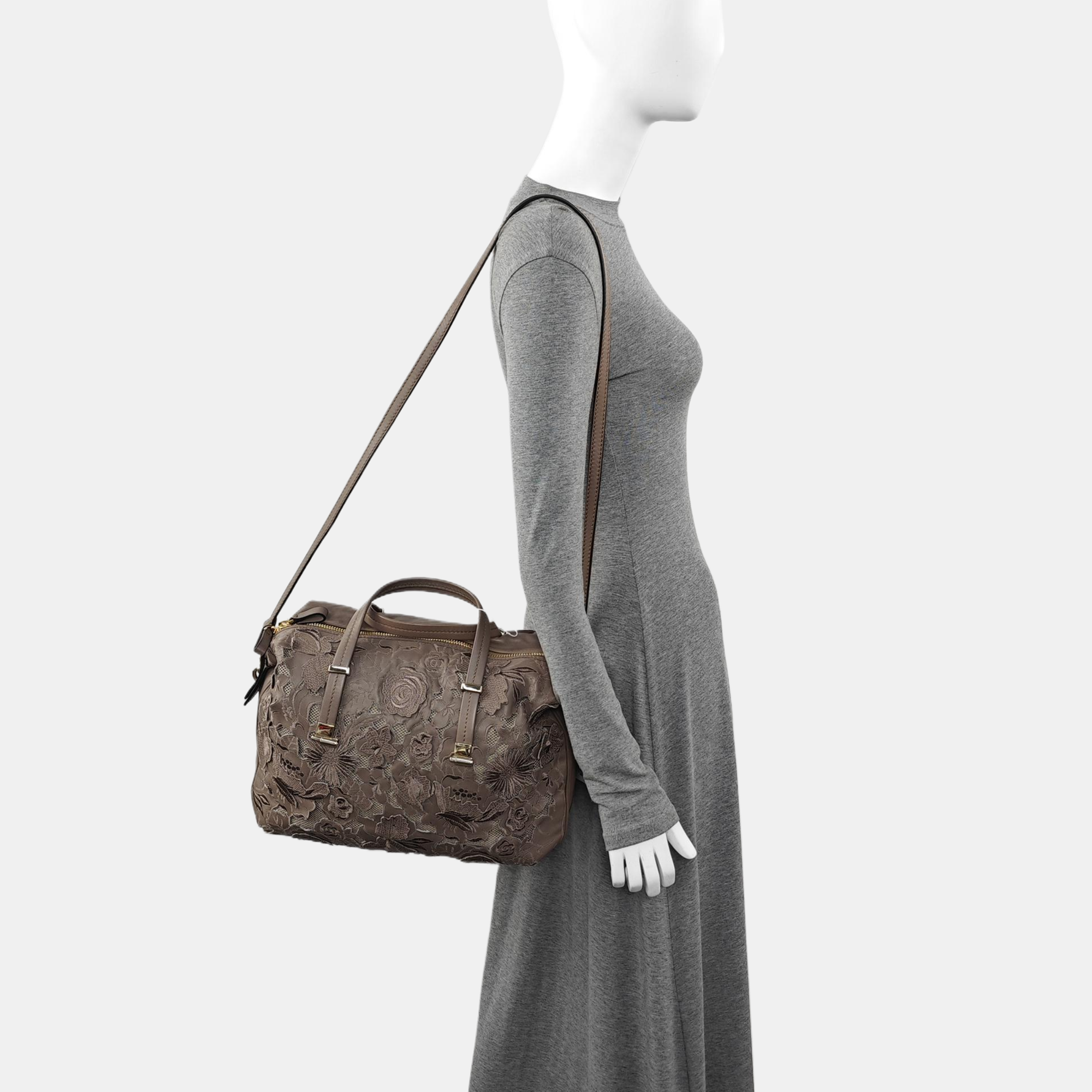 Lambskin Shoulder Bag Gray