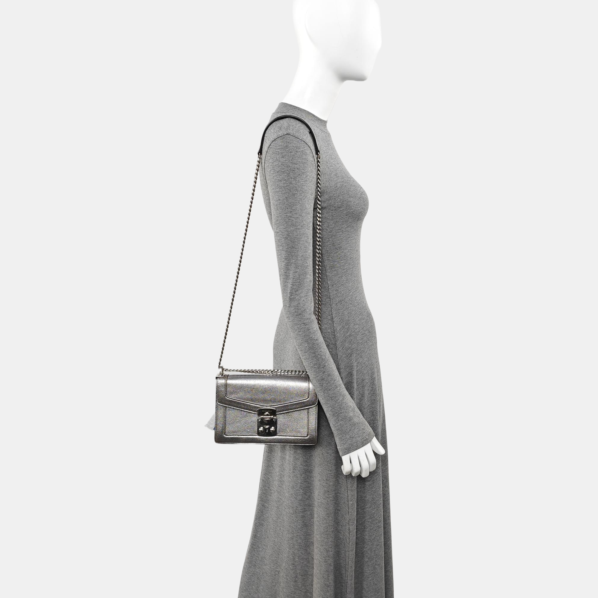 Miu Confidential Calfskin Silver