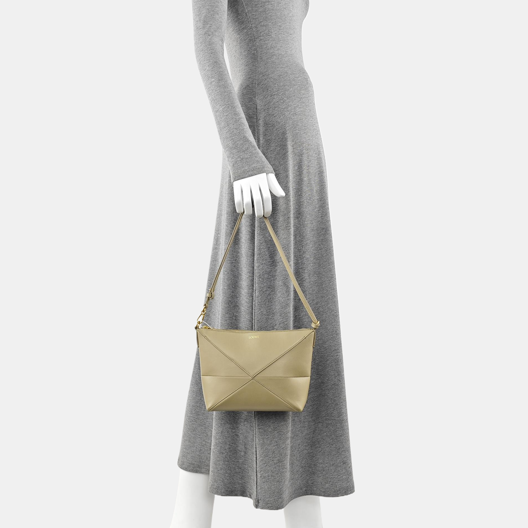 Puzzle Fold Mini Calfskin Green