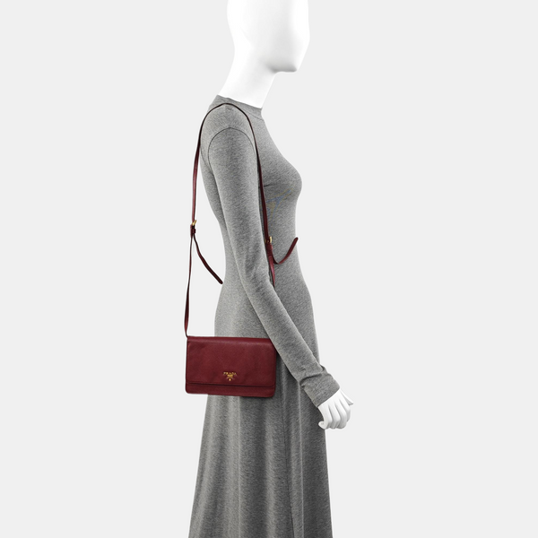 Saffiano Calfskin Shoulder Bag Red