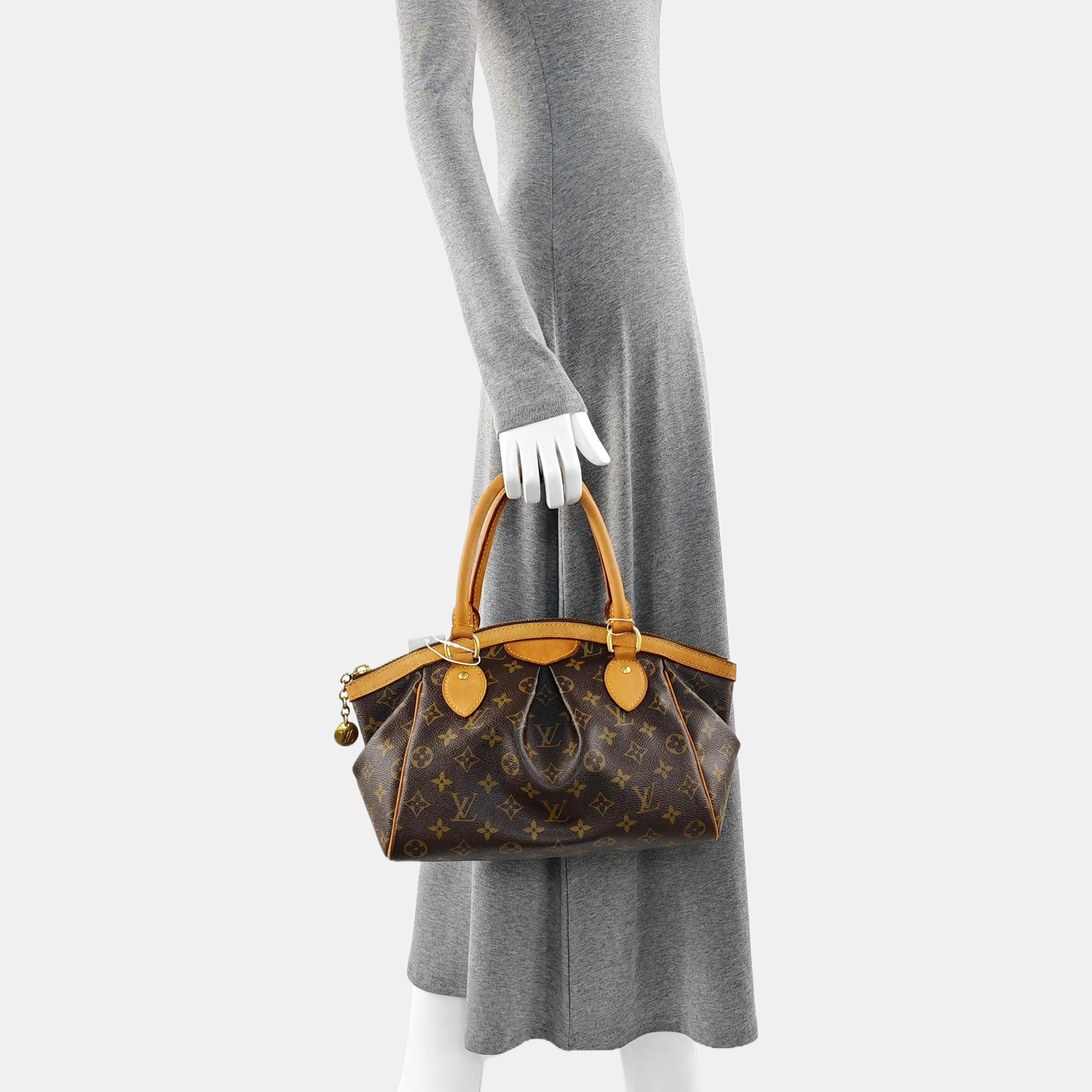 Monogram Coated Canvas Top Handle Bag Brown
