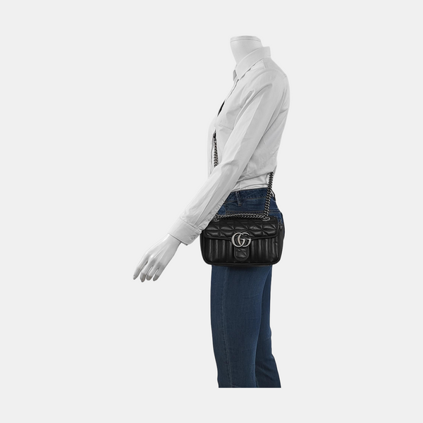 GG Marmont Small Quilted Calfskin Black