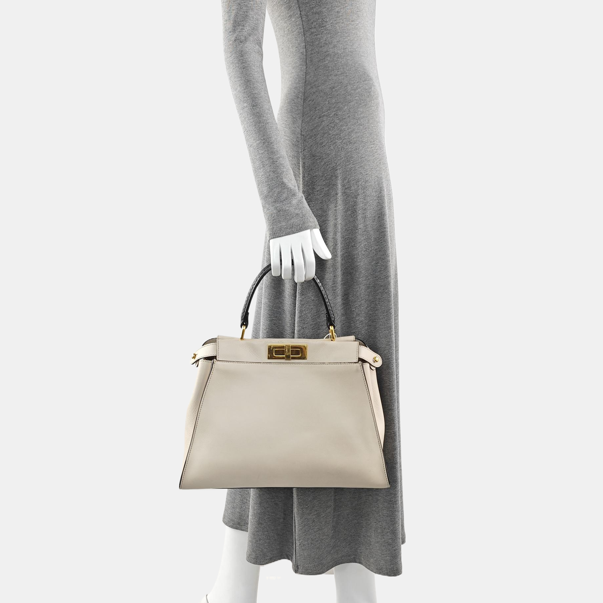 Peekaboo Medium Calfskin White