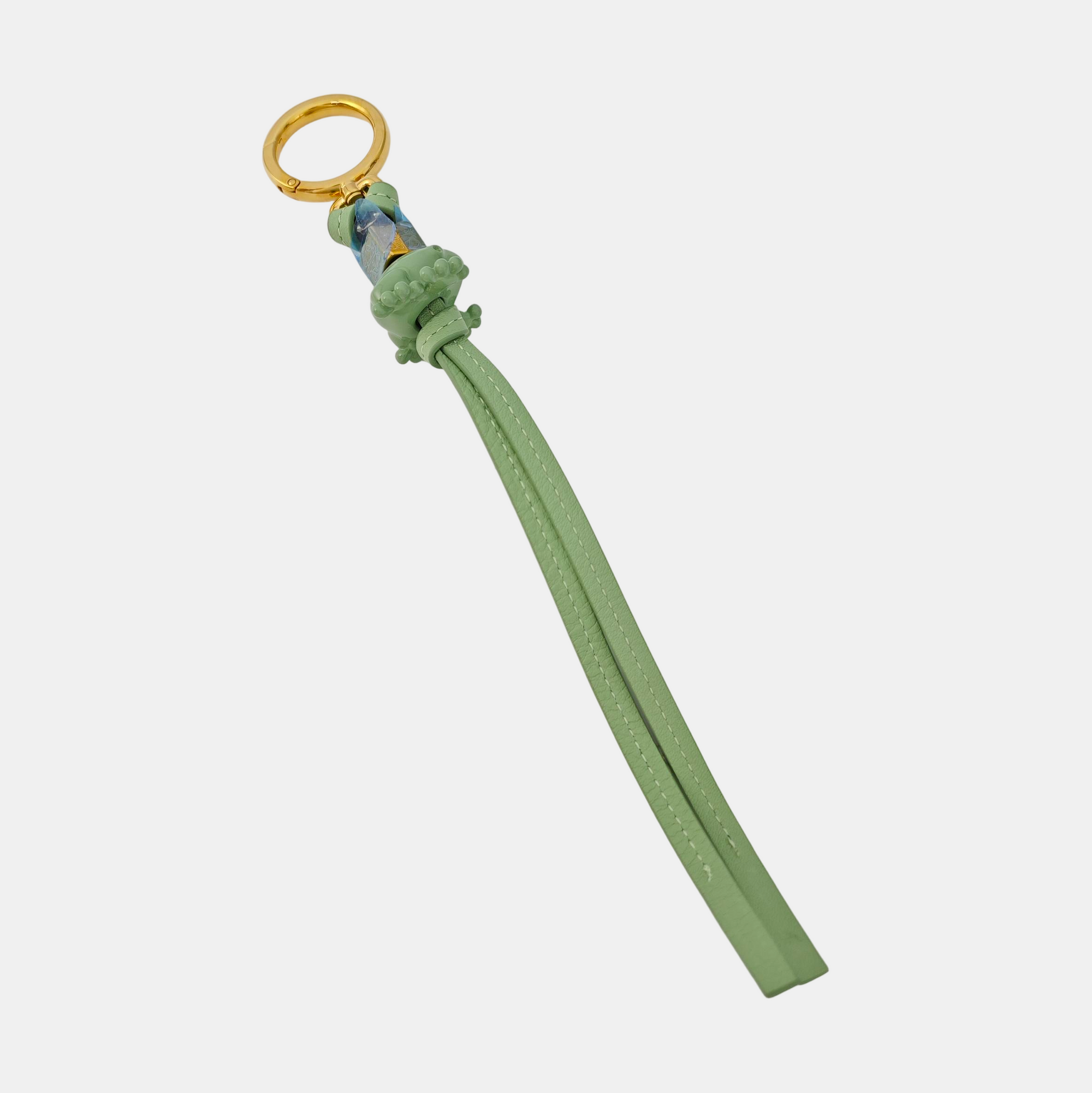 Leather Bag Charm Green