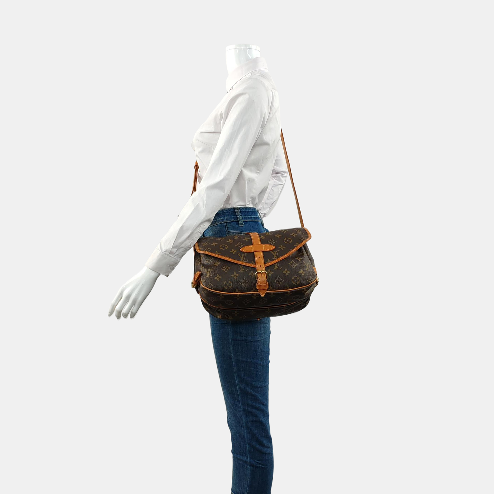 SAUMUR Monogram Coated Canvas Brown