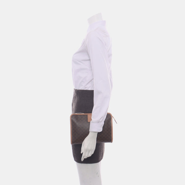 MACADAM CLUTCHE Coated Canvas Brown