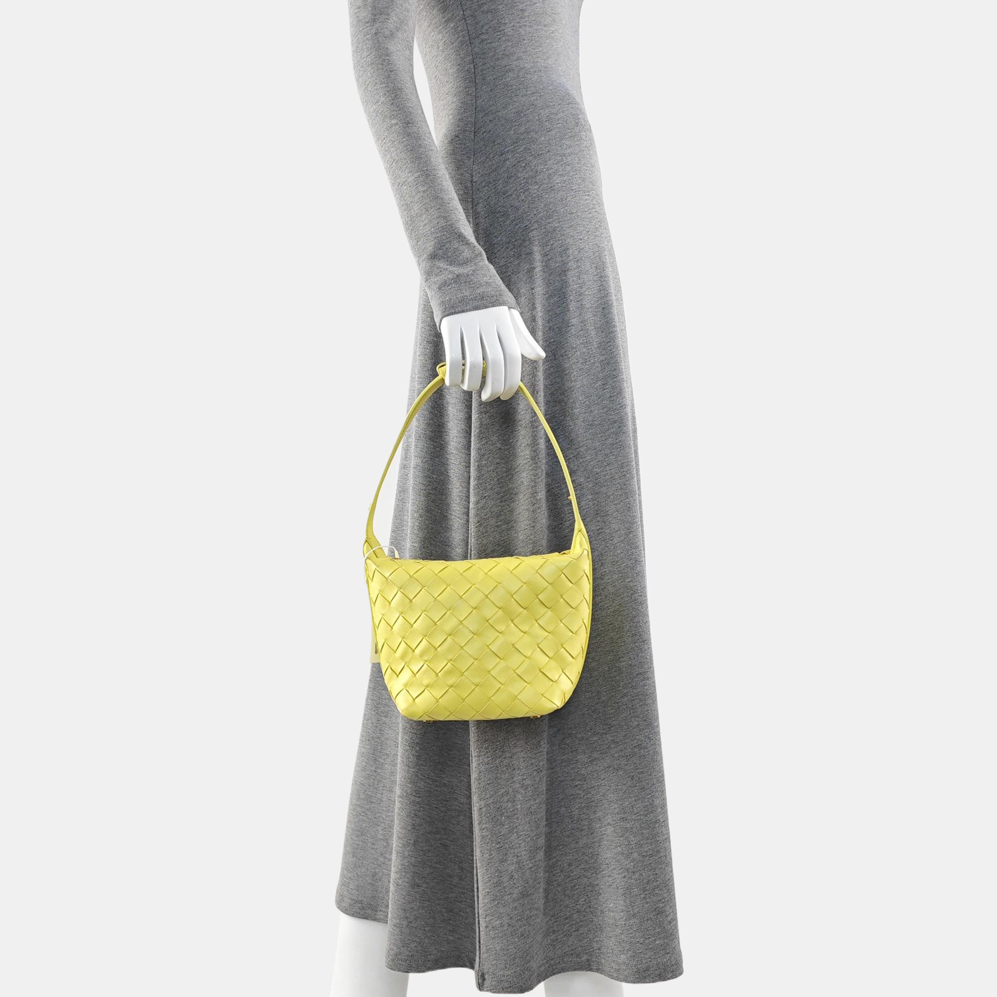 Lambskin Top Handle Bag Yellow