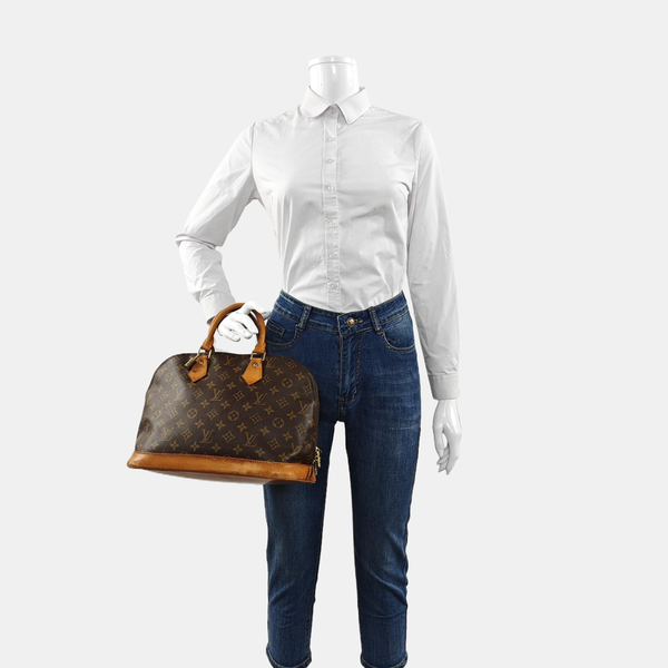 ALMA PM Monogram Coated Canvas Brown