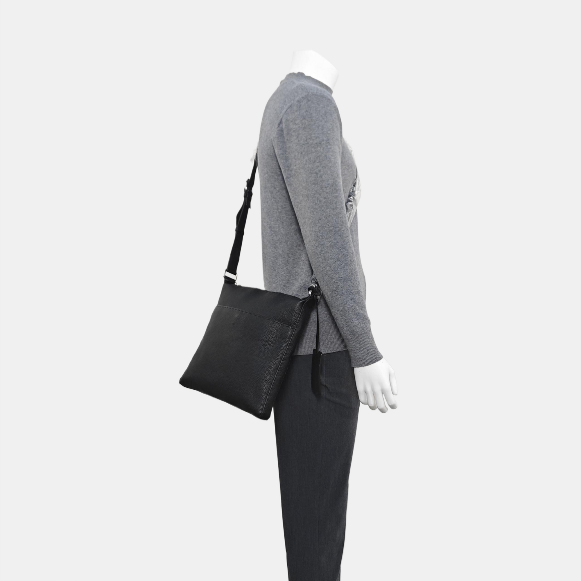 Calfskin Shoulder Bag Black