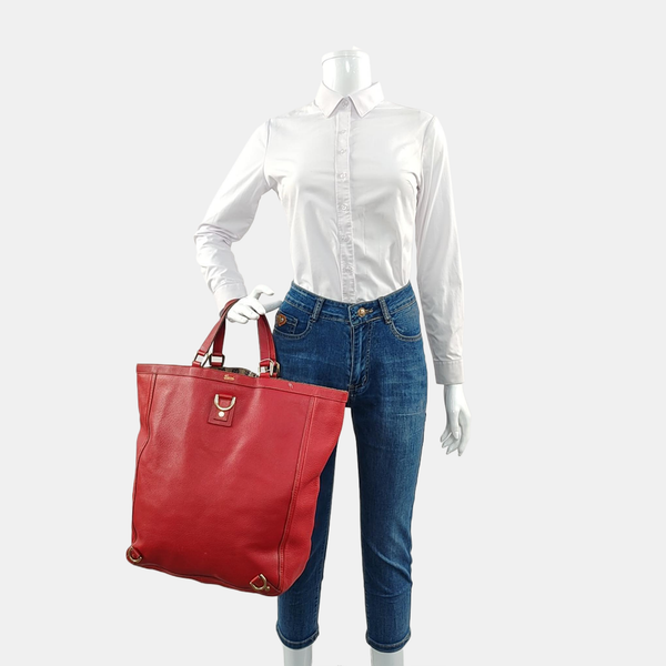 Abbey Calfskin Red