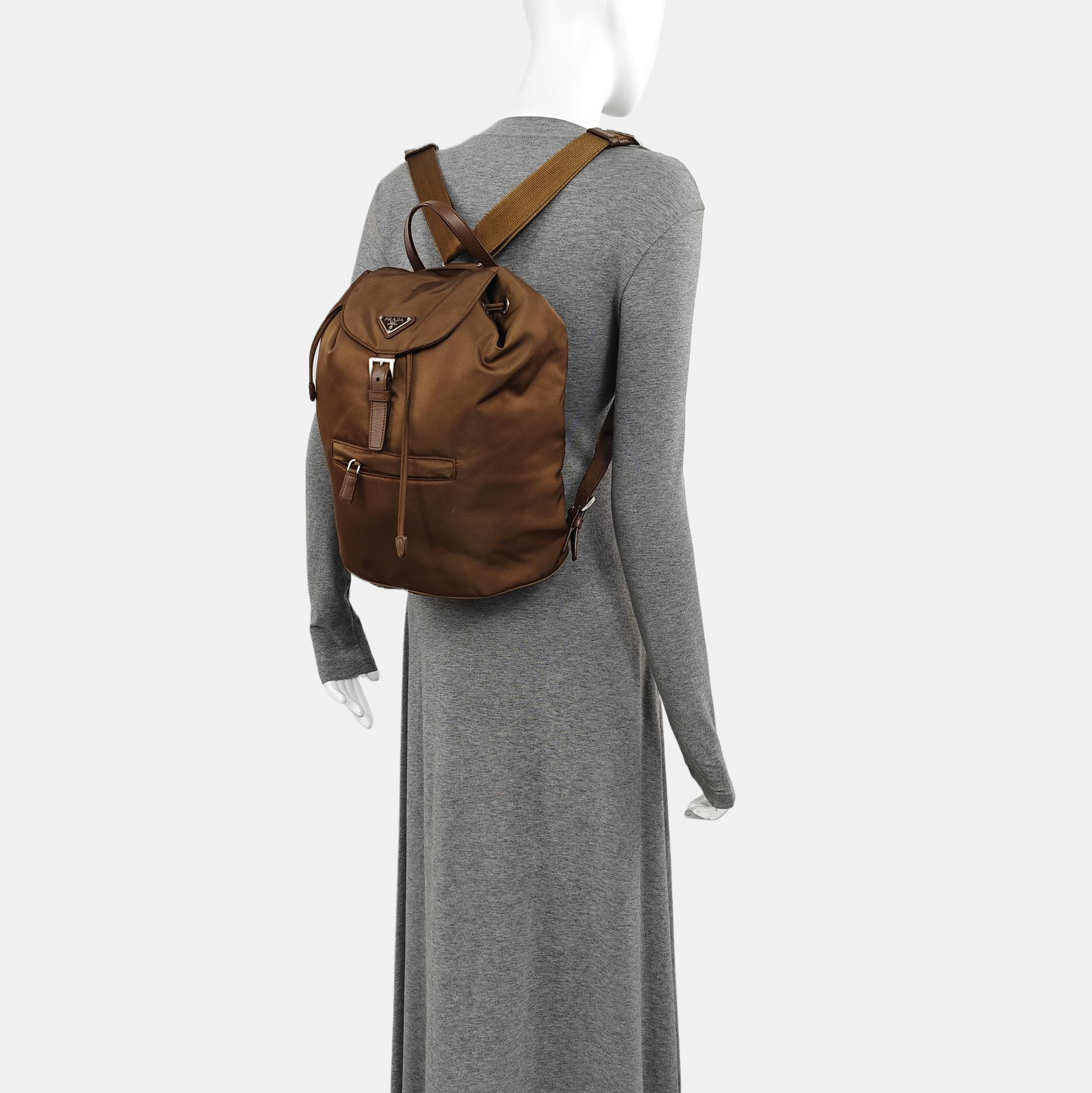Nylon Backpack Brown