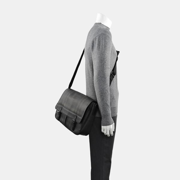 Coated Canvas Crossbody Bag Large Black