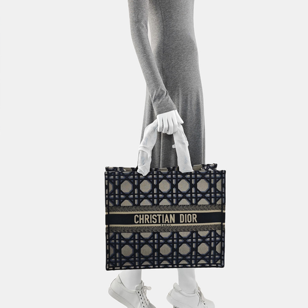 Book Tote Large Canvas Blue