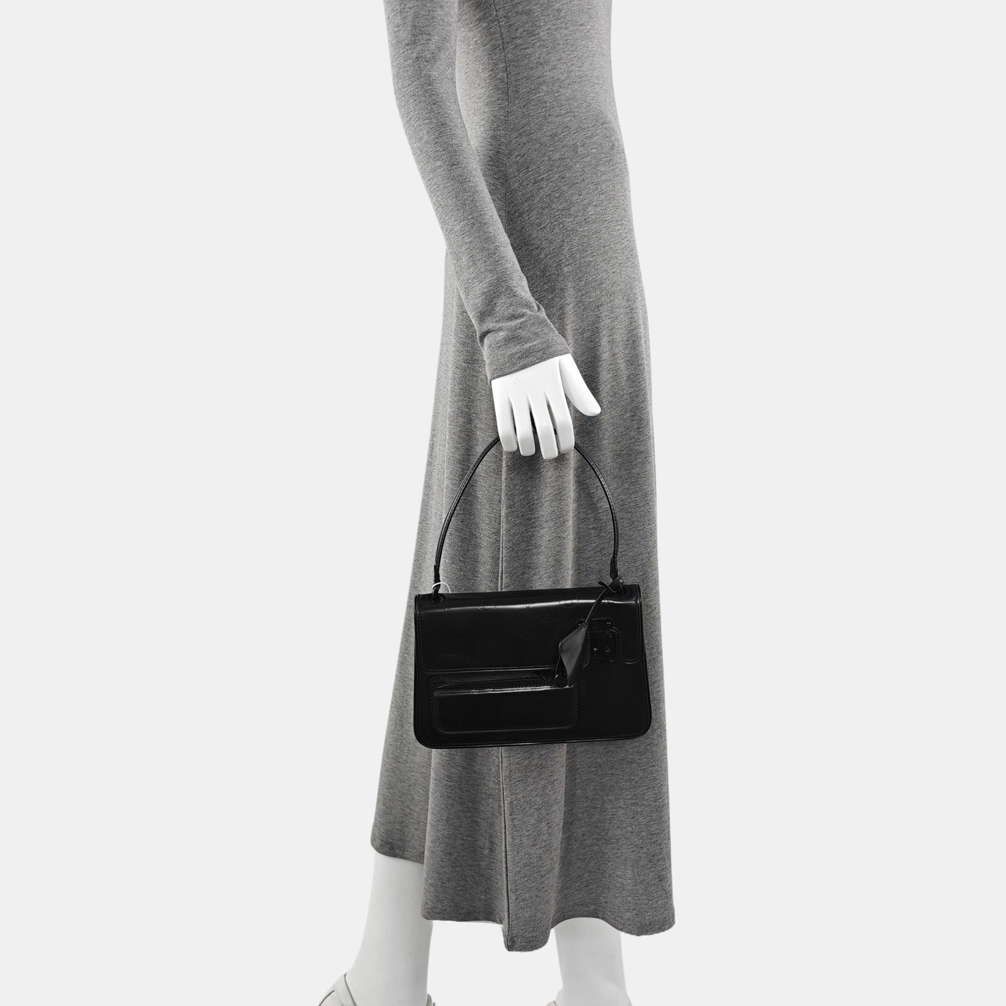 Calfskin Top Handle Bag Black