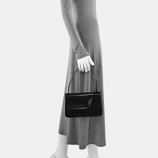 Calfskin Top Handle Bag Black