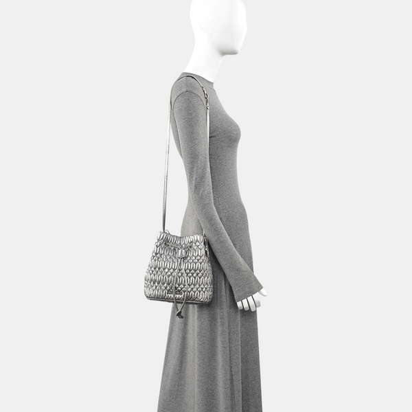 Lambskin Bucket Bag Silver