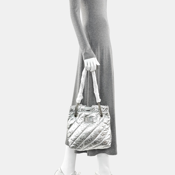 Crush Small Quilted Calfskin Silver