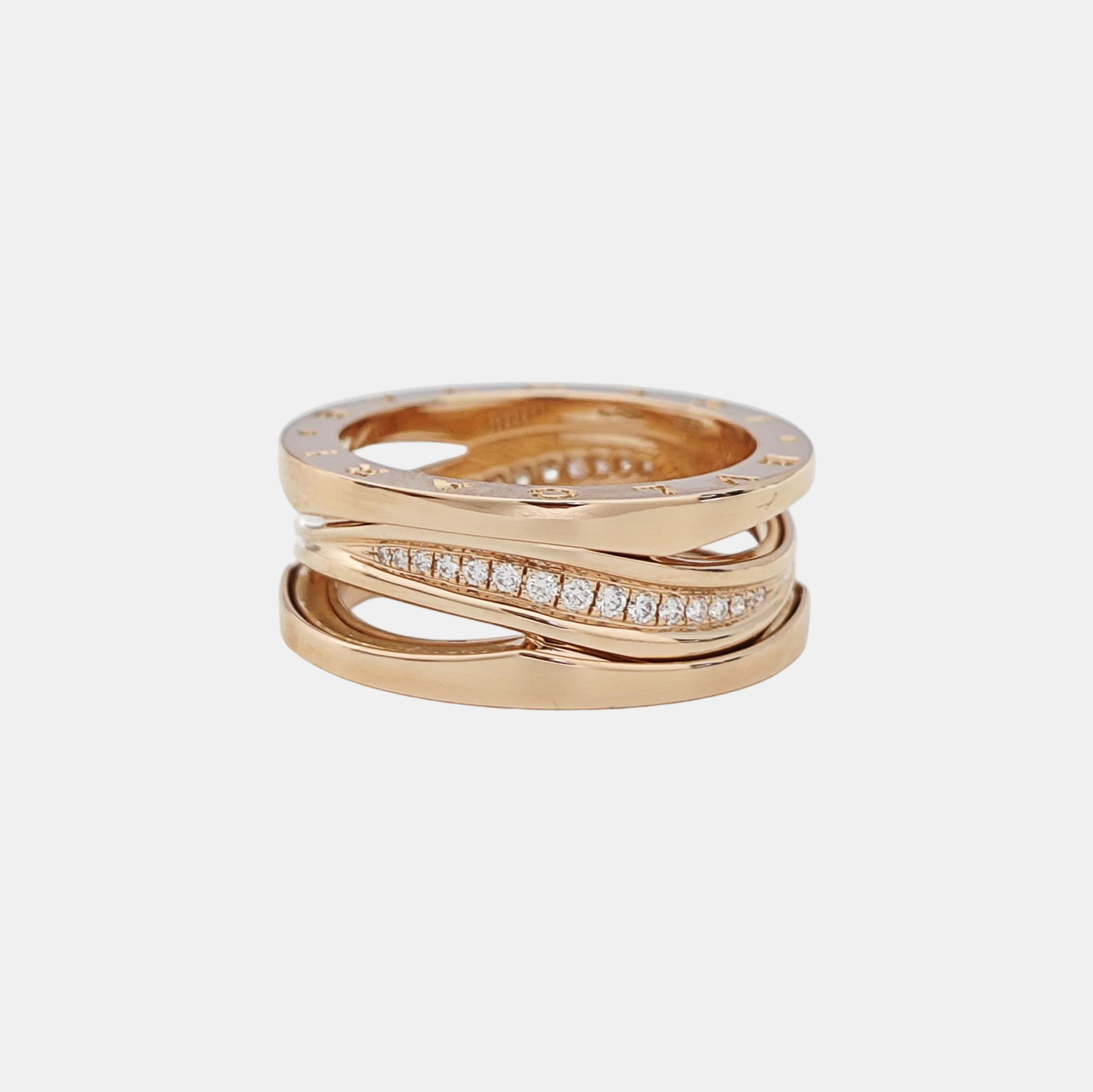 B.ZERO1 18k Rose Gold Ring EU 61