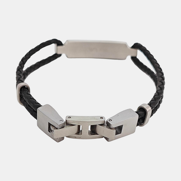 Leather Black Bangle