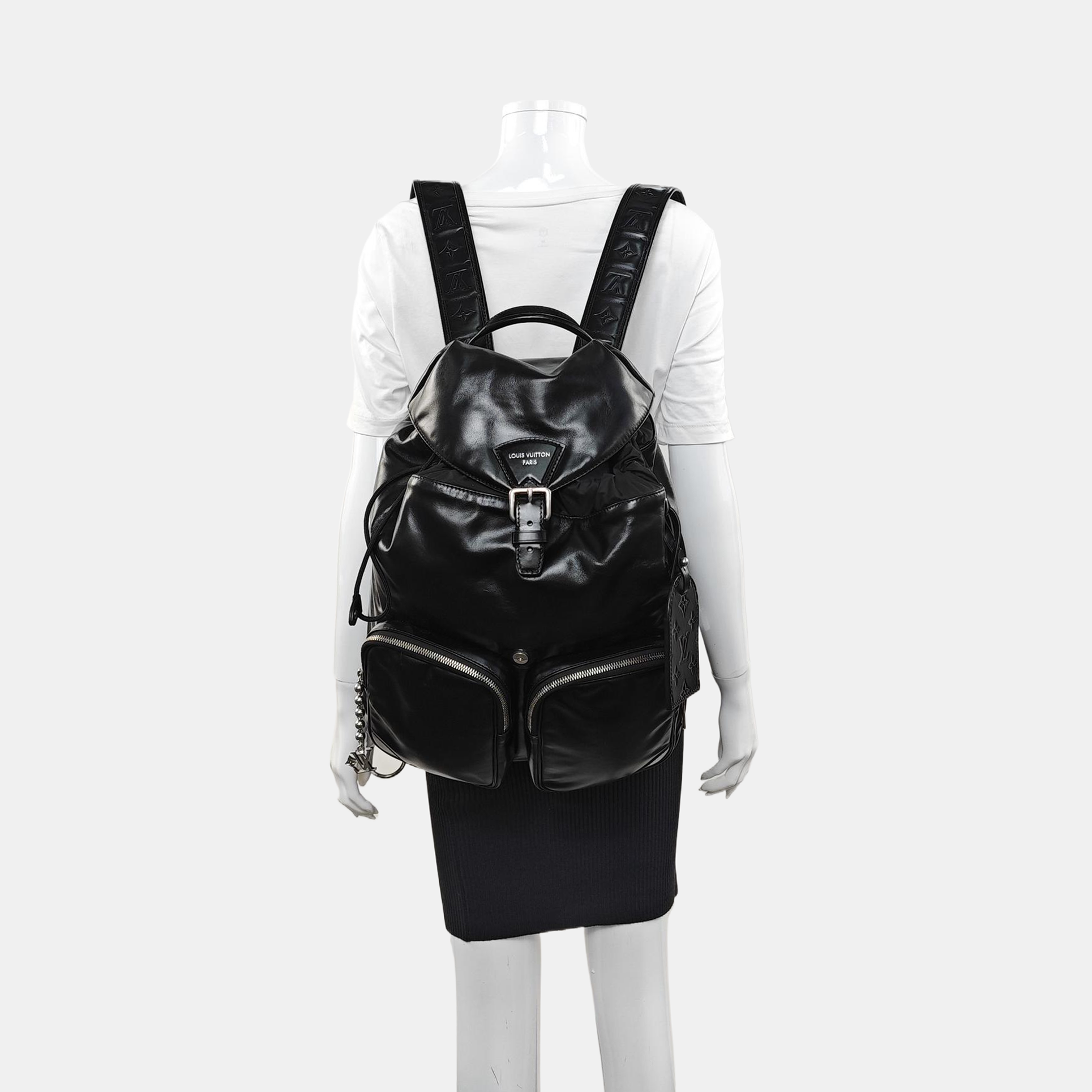 MONTSOURIS CARGO Monogram Calfskin Black