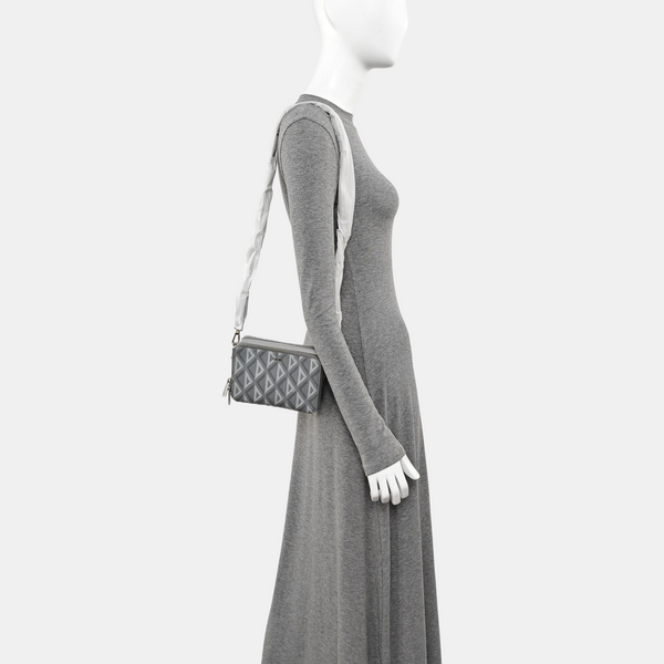 Coated Canvas Shoulder Bag Gray