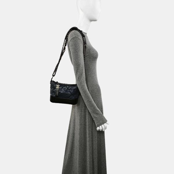 GABRIELLE Small Quilted Calfskin Blue