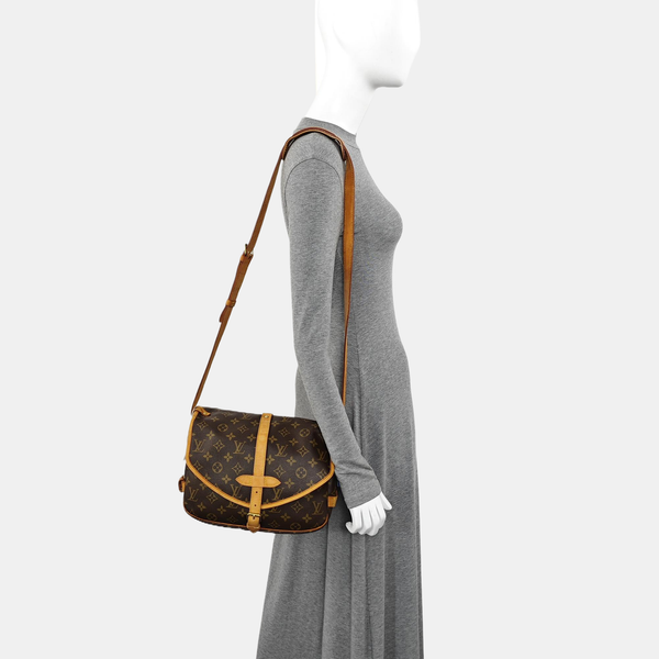 SAUMUR 30 Monogram Coated Canvas Brown