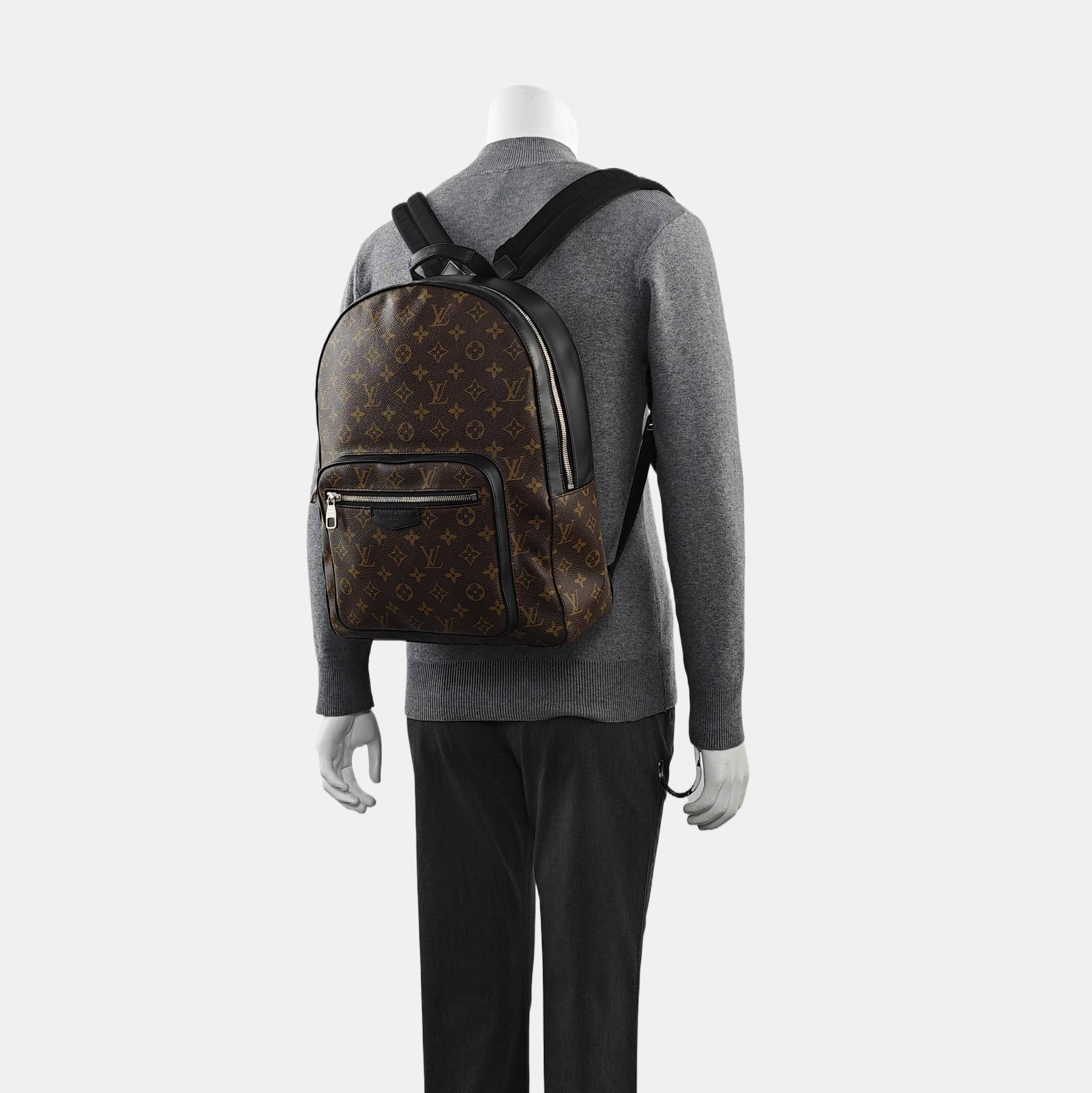 JOSH Monogram Coated Canvas Brown