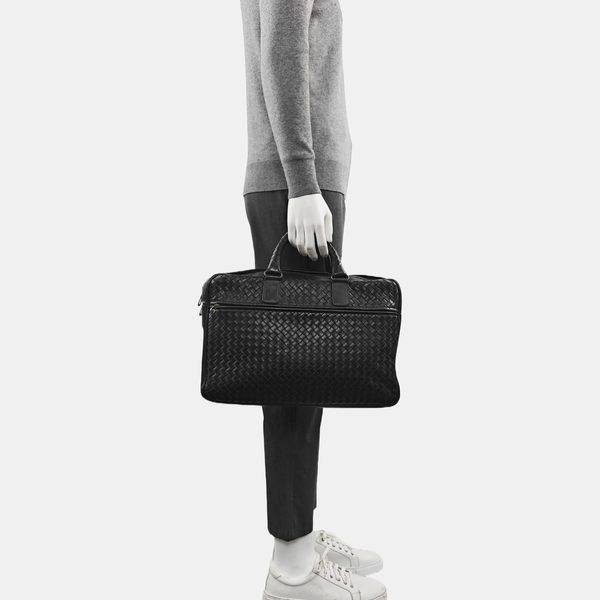 Calfskin Top Handle Bag Black
