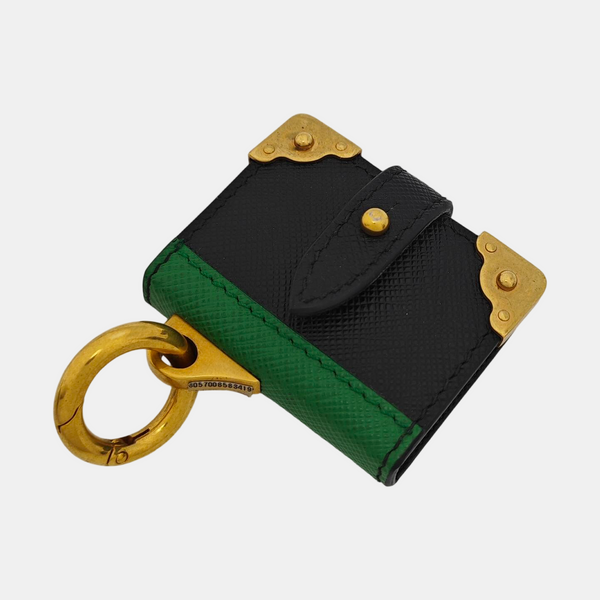 Leather Bag Charm Black