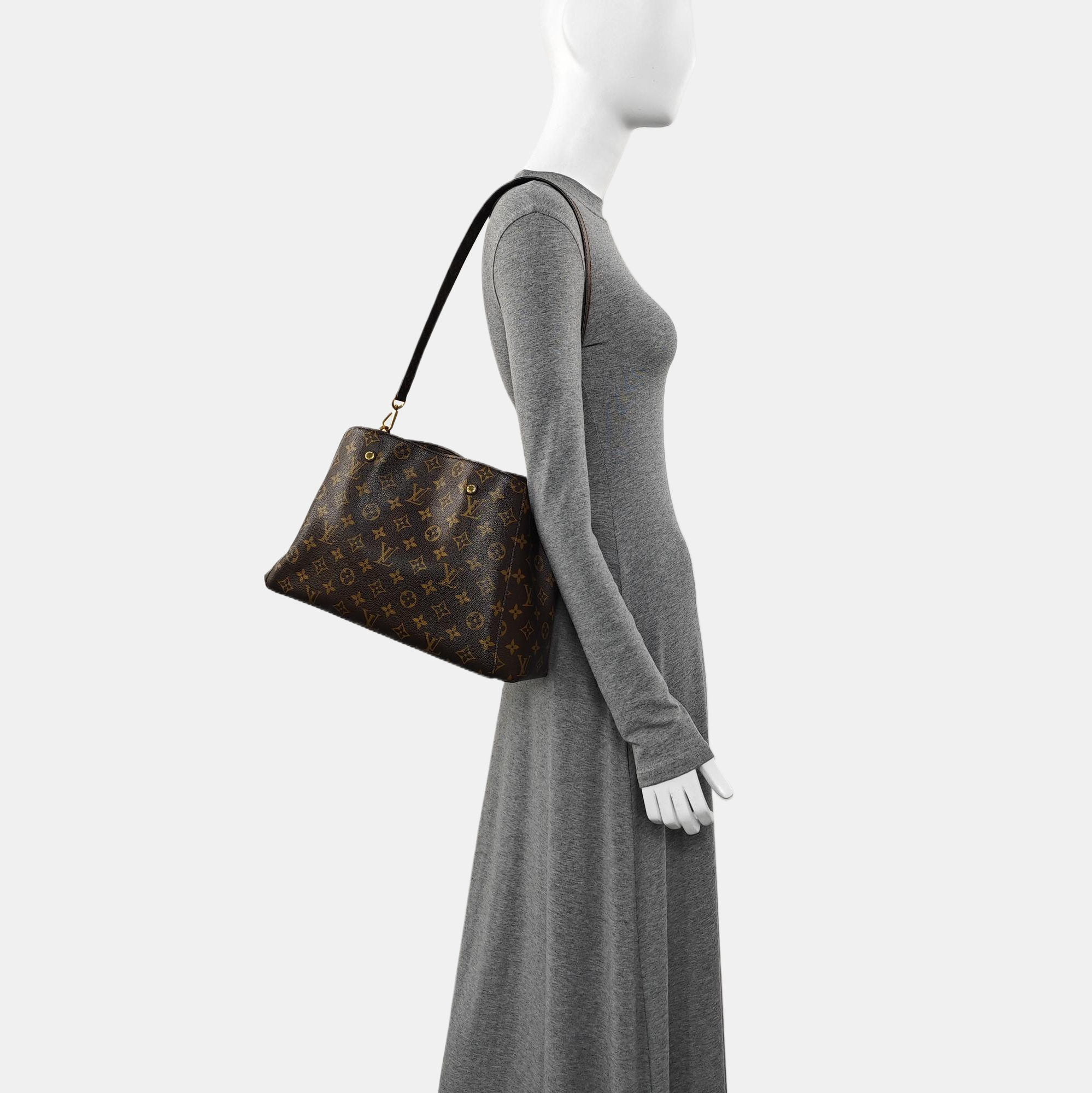 MONTAIGNE GM Monogram Coated Canvas Brown